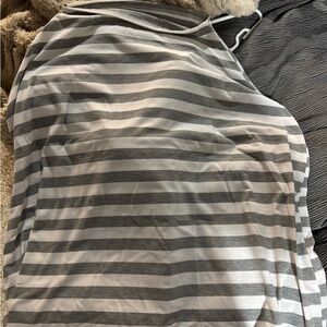 Gray and White Striped car seat cover